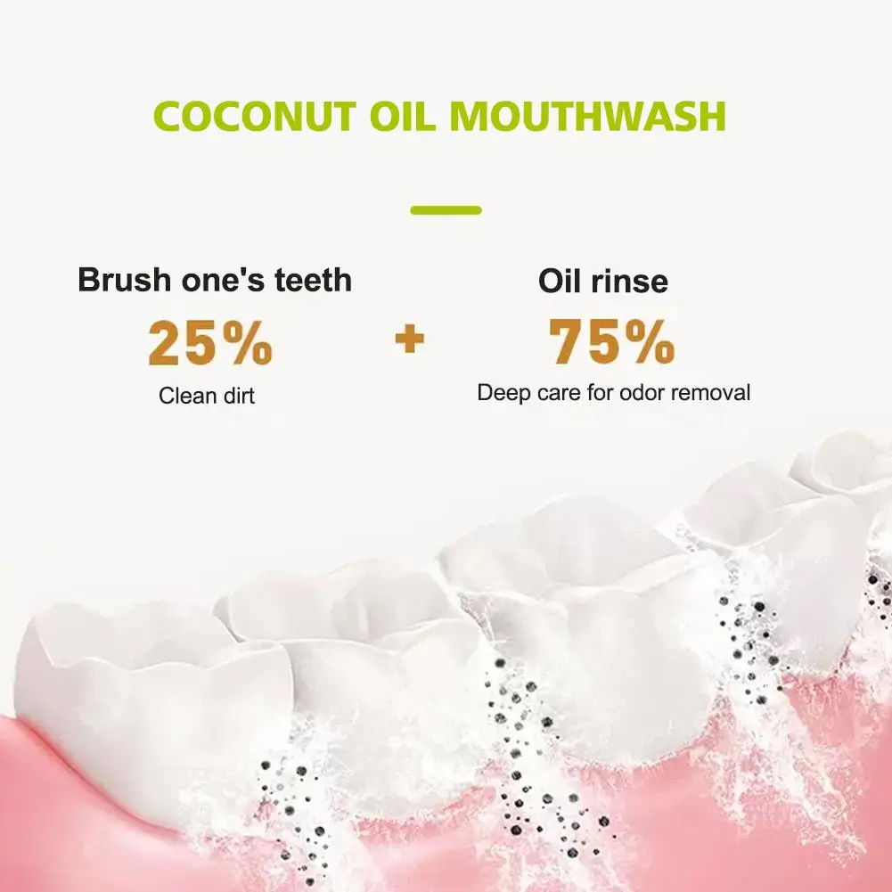 Coconut Oil Mouthwash 237ml To Help With Fresh Breath Gums Healthier & Teeth Whitening And Teeth L9K6