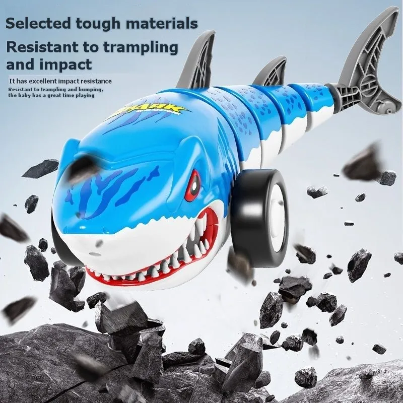 Shark RC Car For Kids:LED Lighted, 2.4Ghz Remote Control Vehicle Featuring 360° Spins, Ideal For Boys& Girls Ages 3 To 6-[A1