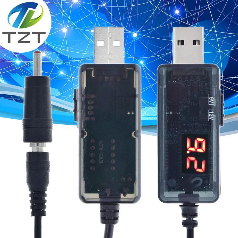 USB 부스트 컨버터 DC 5 V에서 9V 12 V까지 USB 스텝 업 컨버터 케이블 3.5x1.35mm 커넥터 전원 공급 장치/충전기/전원 변환기용