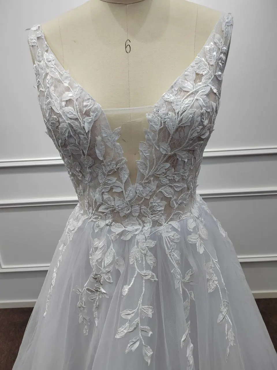 Robe de Mariée Simple en Tulle Doux, Col en V, Dos aux, Bretelles Spaghetti, pour Patients, Sur Mesure