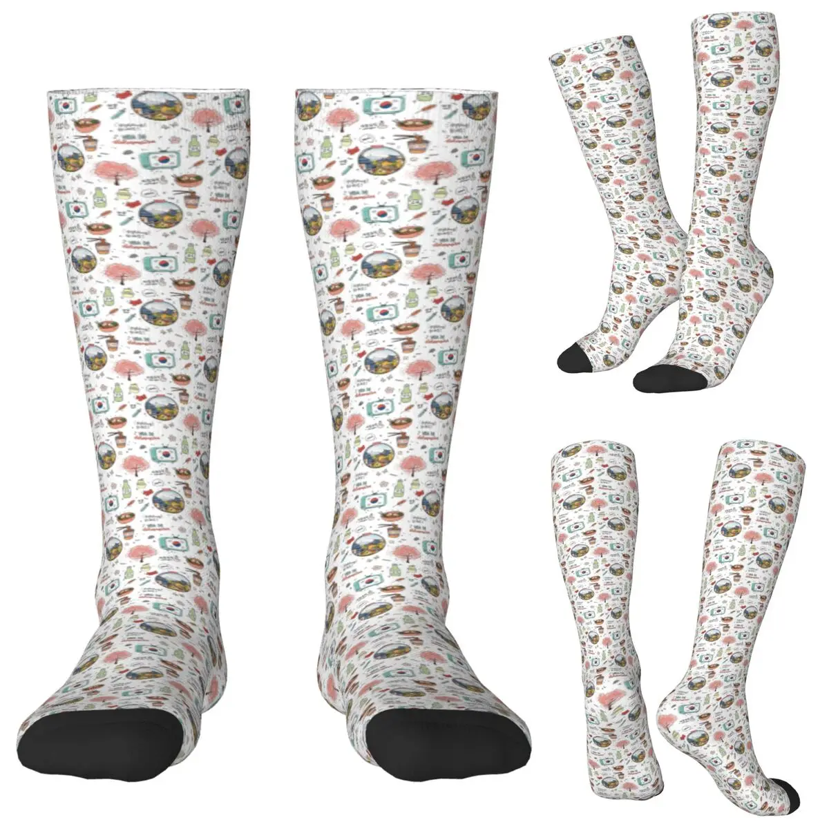 

Kdrama Dorama Korean Drama K-drama Soju Korea Cherry Blossom Socks Harajuku Stockings Long Socks Accessories for Unisex Gifts