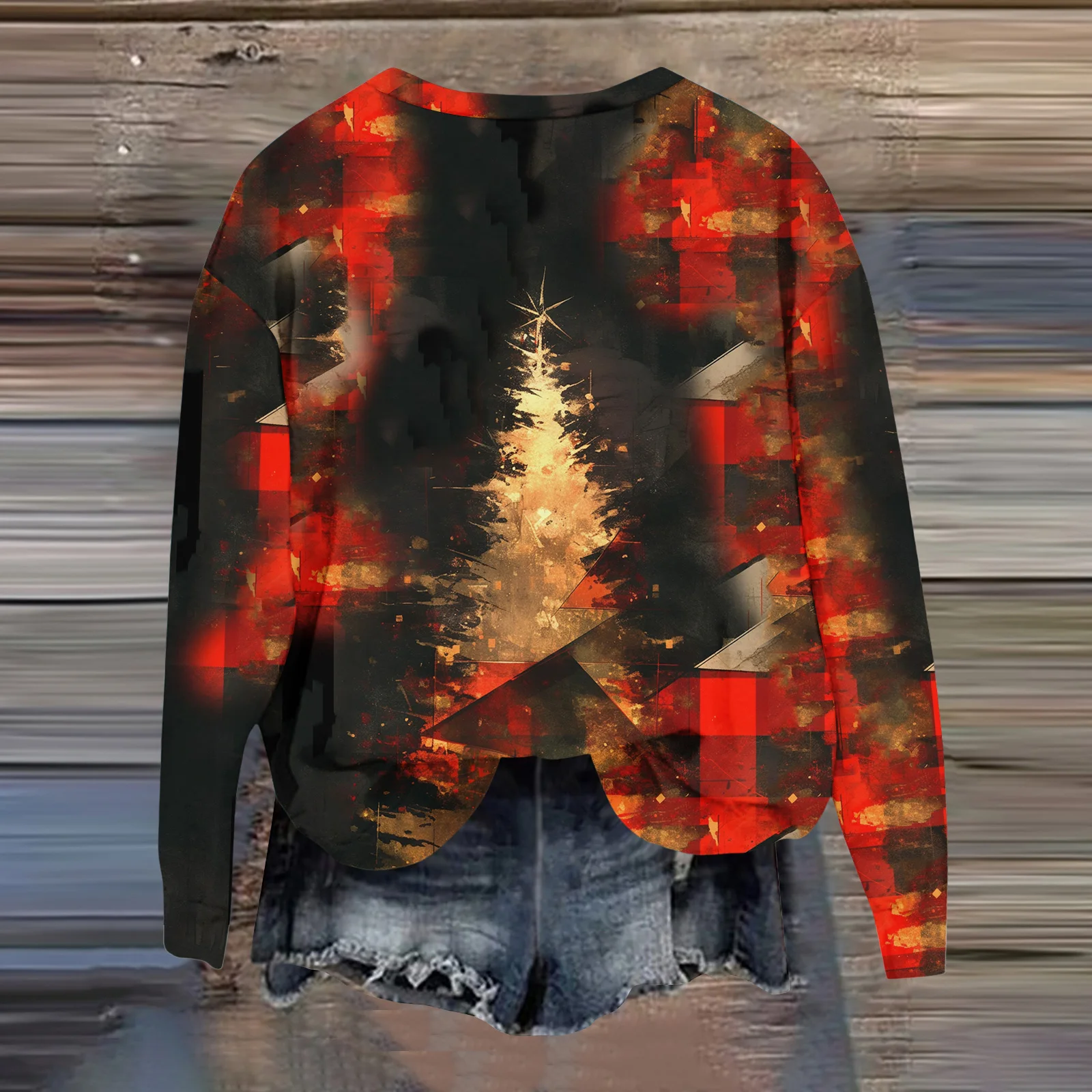 여성 패션 프린트 긴 소매 느슨한 라운드 넥 스웨트 탑 가을 여성 의류 겨울 의류 여성 탑 여성용