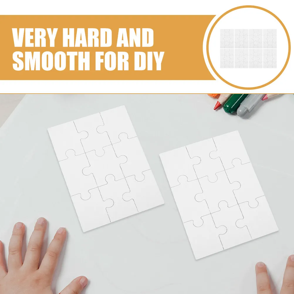 8Sheets Blank Jigsaw Puzzle Sublimation Heat Transfer Wood Pieces DIY Craft Puzzle Family Gift Customizable Sublimation Transfer