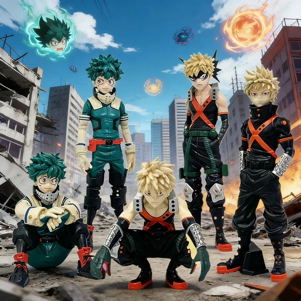 Nueva Figura de Acción de Anime My Hero Academia, Figura de Midoriya Izuku, Adornos de 1 a 4 Piezas en Stock, Regalo de Navidad para Niños