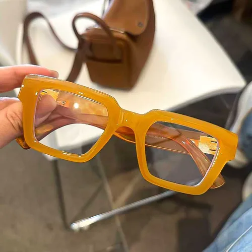 Imagen 2 del producto Gafas de lectura con montura cuadrada Retro neutrales, nuevas y elegantes gafas para hipermetropía con bloqueo de luz azul de alta definición, monturas de moda