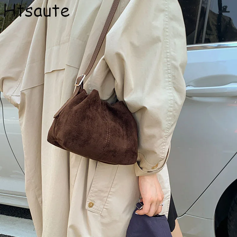 

Women Fashion Tote Bags Minimalist Shoulder Handbag Retro PU Leather Bucket Bag, Polyurethane Lining luxury bags designers