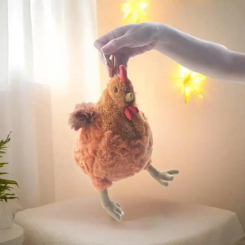 1Pcs Cute Soft Stuffed Chicken Dolls Pencil Case Simulation Funny Plush Chicken Toys Pen Bag For Kid Christmas Gifts Home Decor
