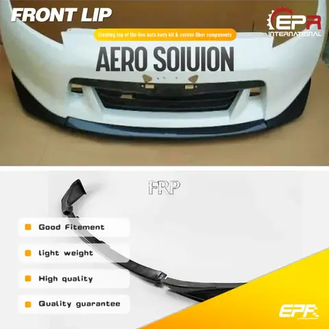FRP 섬유 유리 전면 립 바디 키트, Z34 370Z Zenki 초기 모델 JDM 2009-2012 케이 스타일링 유리 섬유 범퍼 스플리터, 3 개 FRP 섬유 유리 전면 립 바디 키트, Z34 370Z Zenki 초기 모델 JDM 2009-2012 케이 스타일링 유리 섬유 범퍼 스플리터, 3 개