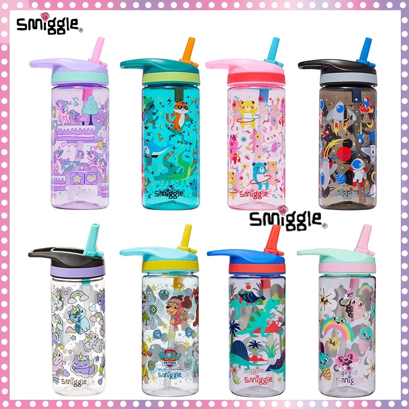 Australian Smilgle 440ml Water Cup Cartoon Portable Plastic Cup For Children And Students Water Kettle Straw Cup Children Gifts