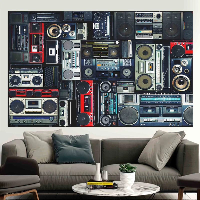 Vintage Radio Boombox Posters and Prints Canvas Printing Modern Wall Music Art Picture for Living Room Home Decoration Gifts