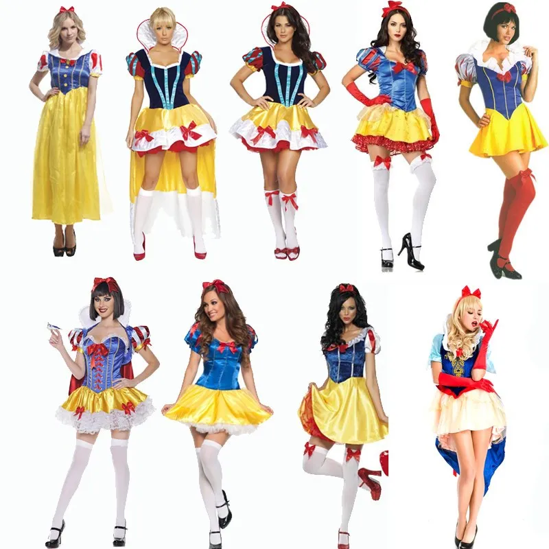 

2015 New Halloween Performance Costume Bar Decoration Adult Snow White Queen Clothes Adult Princess Skirt for Women