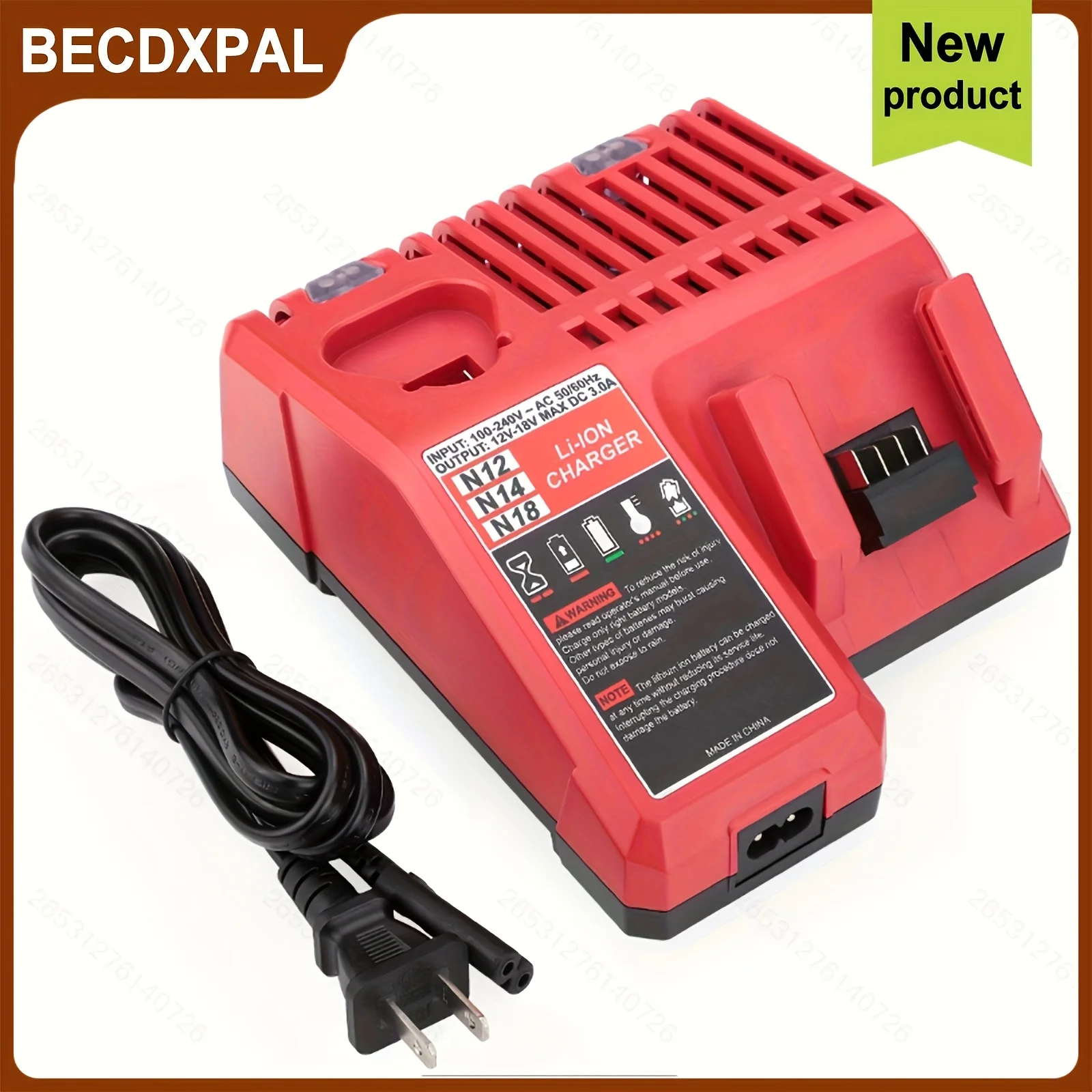 

Replacement Fast Charger for 12V And 18V Chargers, Compatible with 48-59-1812, M14 XClithium-ion Batteries: 48-11-2420, 48-11-2440, 48-11-1815, 48-11-1820, 48-11-1840, 48-11-1850, 48-11-2401, 48-11-1890.204/250