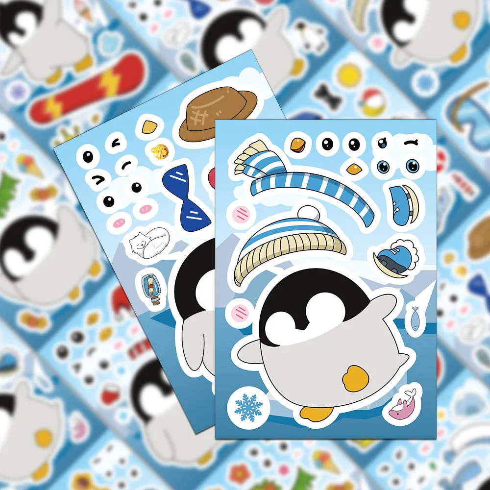 8 قطع من ملصقات الكولاج الكرتونية على شكل قطة إبداعية لتزيين حافظات الهاتف وأجهزة الكمبيوتر المحمولة وأكواب المياه وملصقات شخصية ذاتية الصنع #1