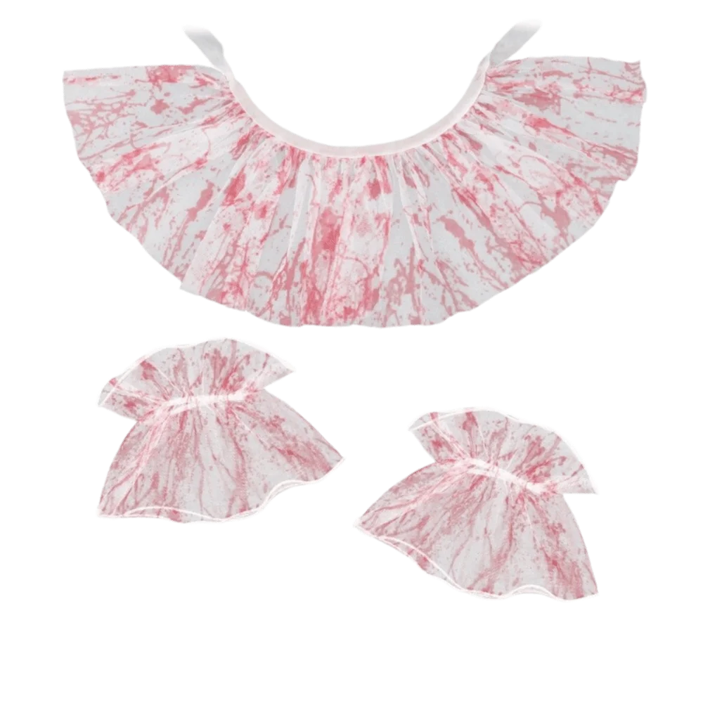 Elastic Lace Blood Colored Dress Up Set Pleated Ruffles Detachable Halloween Fake Sleeves Sensory Stimulation Halloween Cosplay