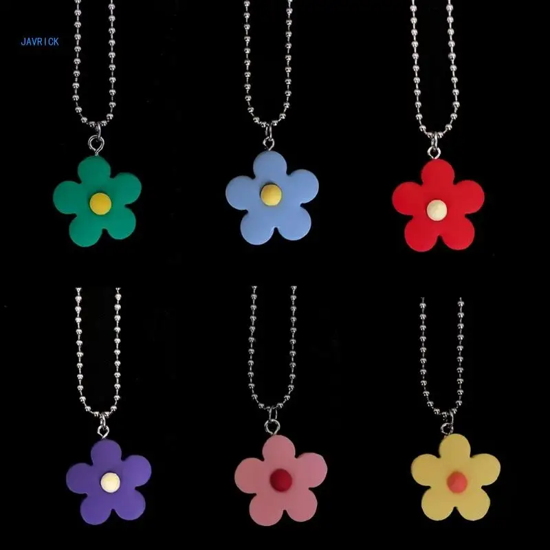 

Flower Pendant Necklaces Girls Women Jewelry Resin Material Party Accessories