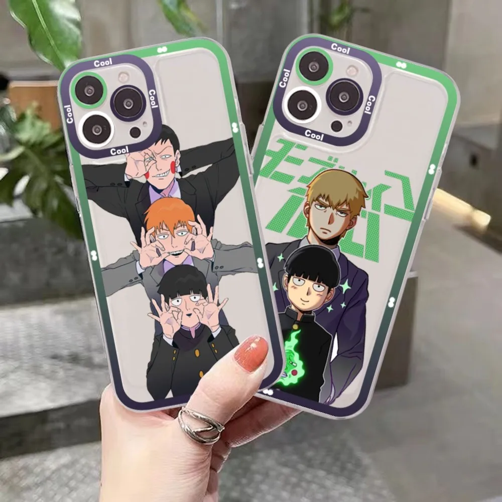 Japan Anime Mob Psycho 100 Phone Case For iPhone 15 14 13 12 11 Pro Max XS X XR Mini Protective Cover