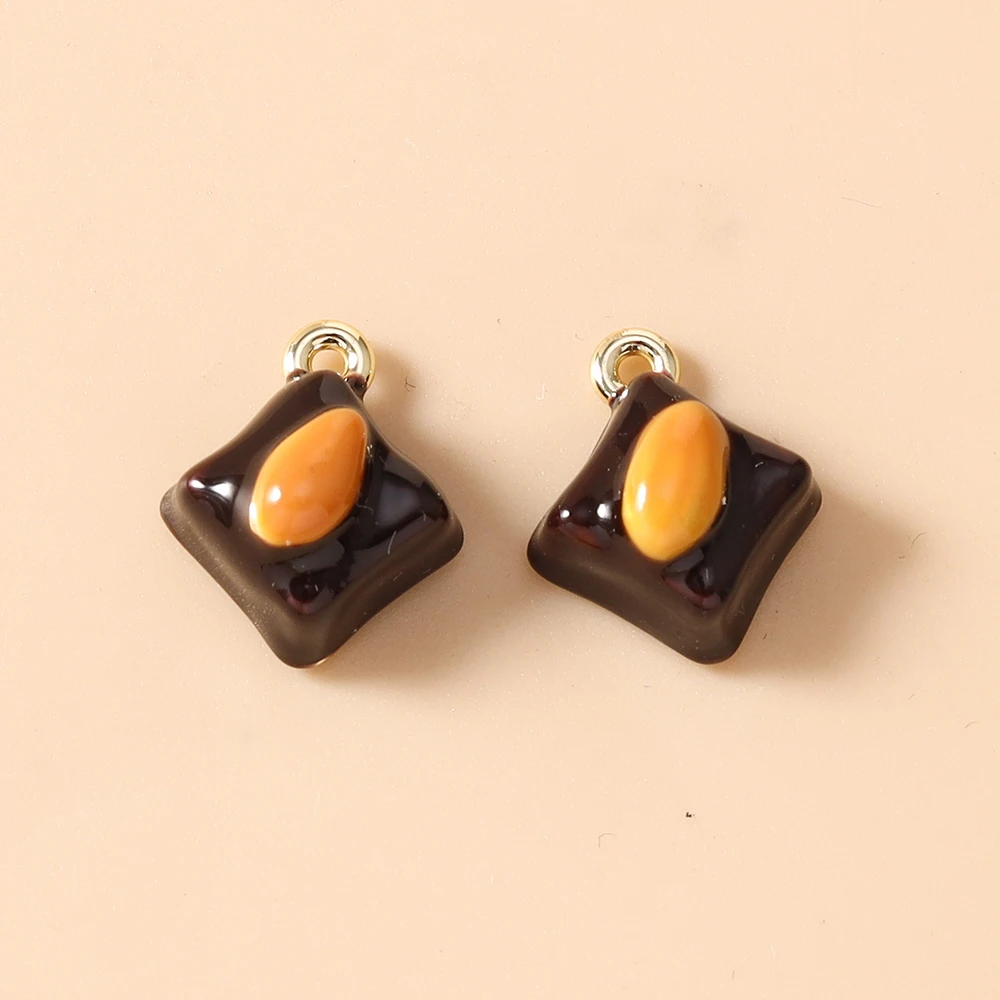 Leslie 5 Stück/Set Emaille Cartoon Lebensmittel-Anhänger Kaffee Brot Kuchen Charms Perlen für Ohrringe Tasche Schlüsselanhänger DIY Schmuckherstellung – Detail 20