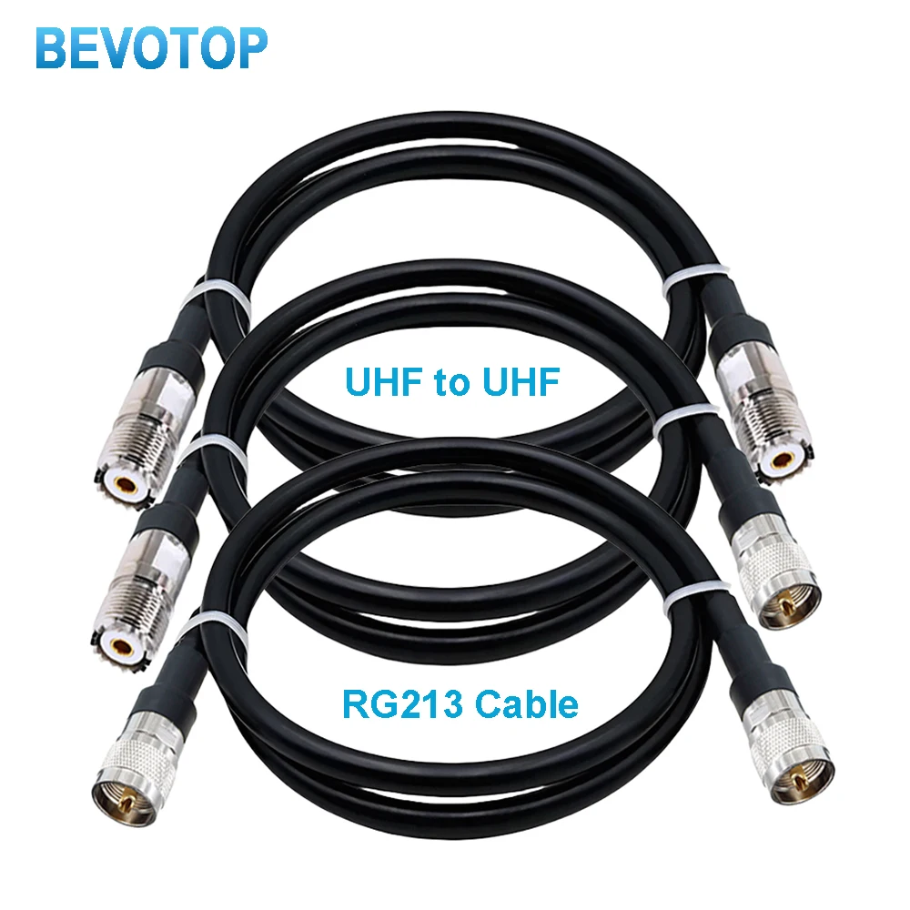RG213Cable PL259 UHF Type UHF Male to Female 50Ohm Low Loss Pigtail Extension Jumper for CB Radio Ham Radio FM Transmitter
