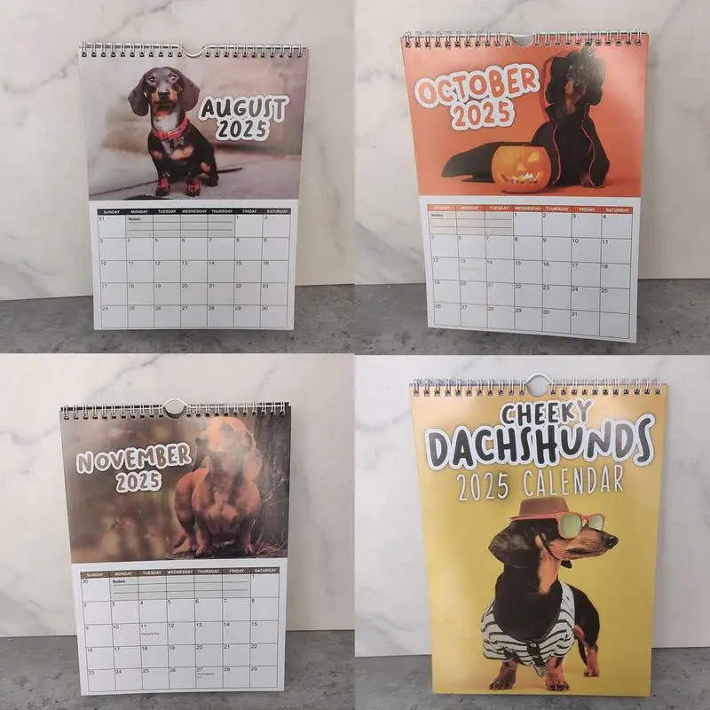ปฏิทินตลก2025น่ารัก12เดือนปฏิทินสุนัขตกแต่ง2025ปฏิทินทำงานรายเดือนปฏิทินติดผนังสำหรับบ้าน