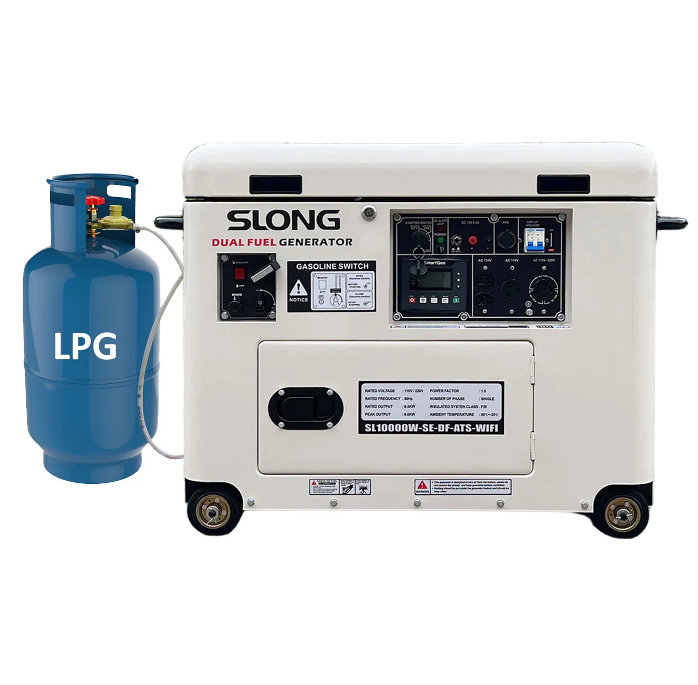 

E.SLONG best silent dual fuel electric generator 7500 watt for home standby power