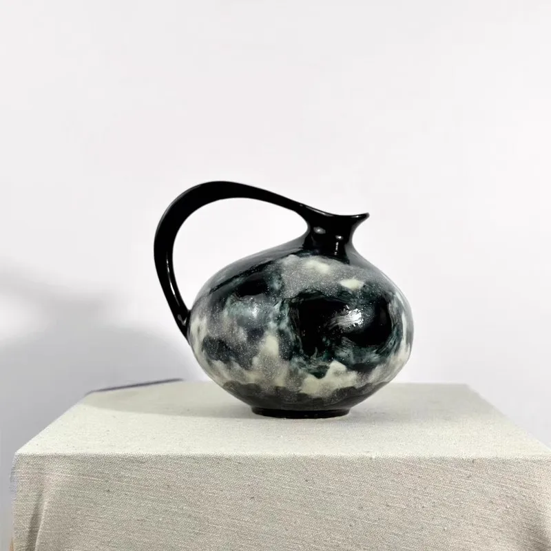 Spherical long-handled ceramic vase hotel model room decoration ornament