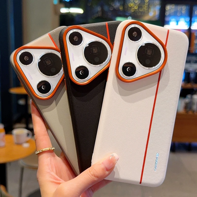 

Чехол для телефона Huawei Pura 70 70 Pro 70 Ultra Plated PC с большим отверстием и тройным цветным металлическим кольцом с защитой от отпечатков пальцев и защитой от падения