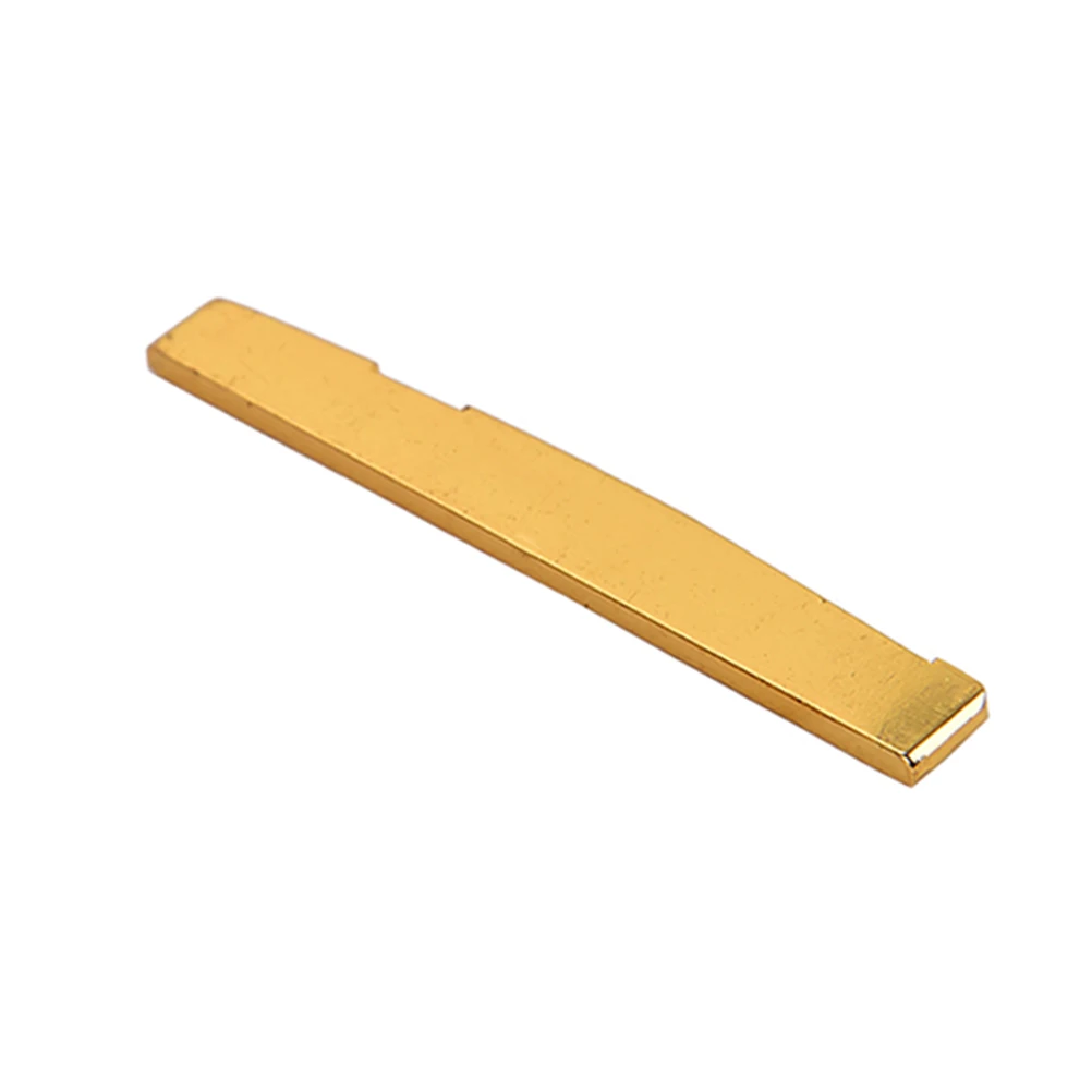 

Bronze Bridge Saddle Brass Material Acoustic Folk Guitar Replacement Parts Accessories Gold Plated Tone Improvement Guitar