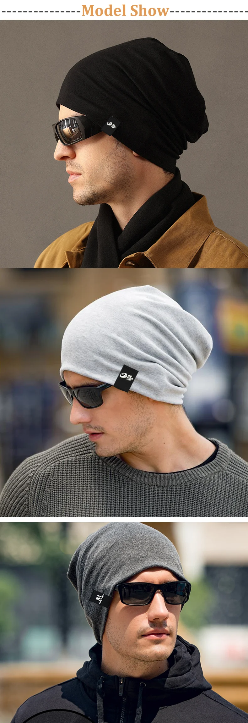 1 Stück Unisex-Beanie-Mütze für Herren, leichte Hip-Hop-Beanie-Mütze – atmungsaktives, winddichtes Design in einfarbigen Fashion-Forward Street – Detail 4