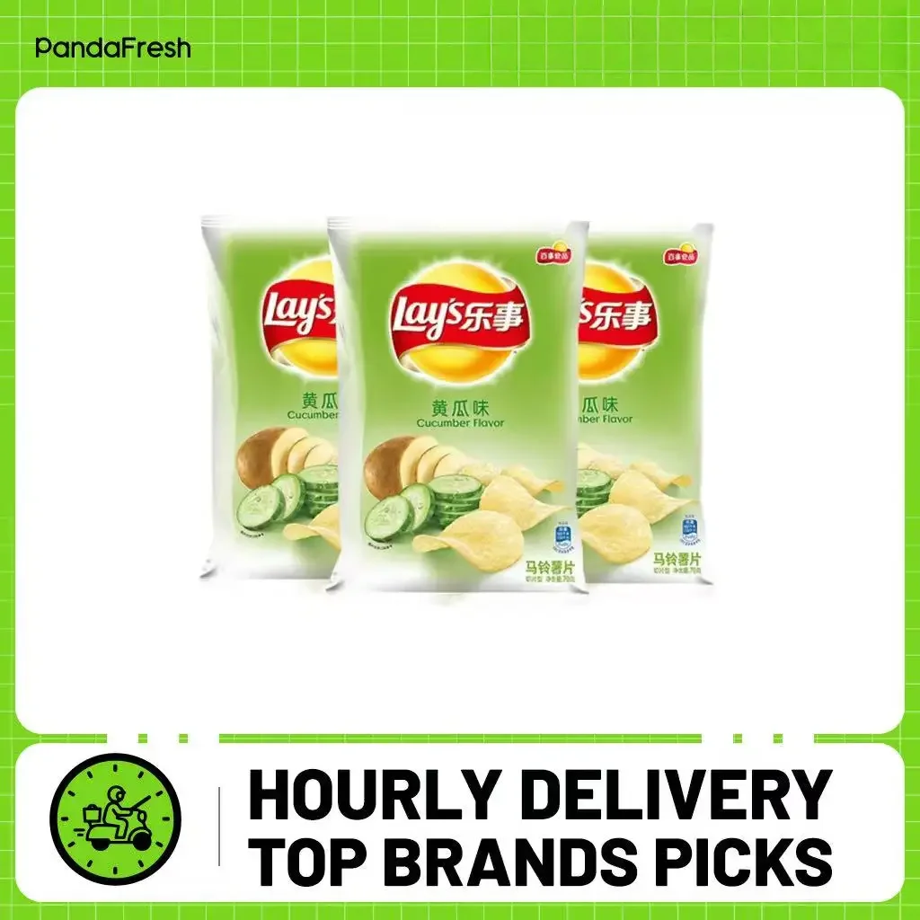 Lay's, patatas fritas, sabor pepino, paquete de 3, 70 g/paquete