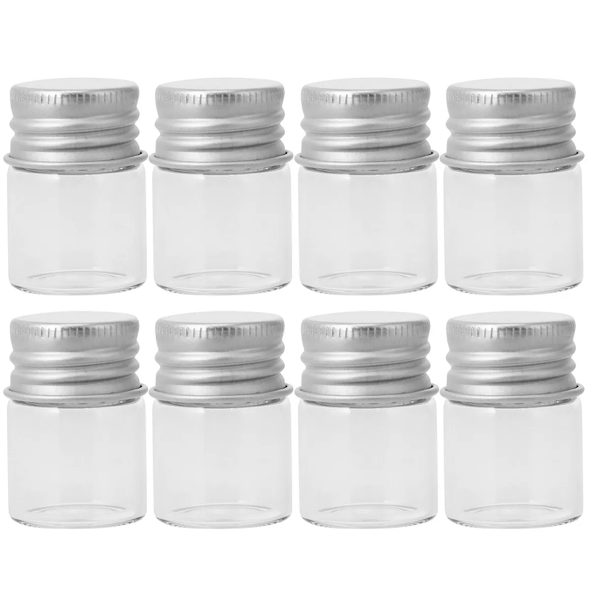 20Pcs Clear Glass Bottles Borosilicate Mini Bottles Aluminum Lid Wish Bottle Necklace Pendant DIY Decoration Gift Ideas