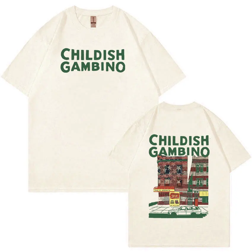 

Childish Gambino This Is America Graphic T Shirt Men Women Retro Harajuku Fashion T-shirt Hip Hop Clothing Oversized Cotton Tees