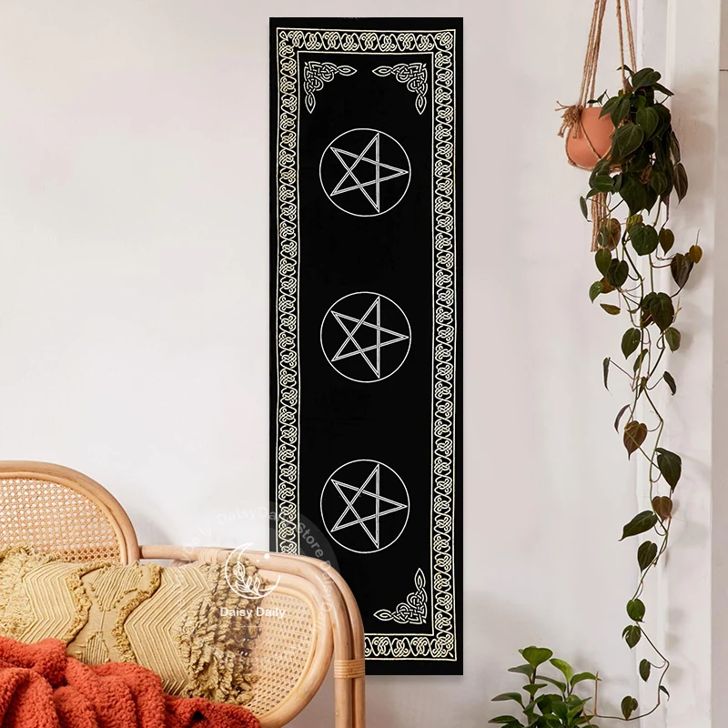 Indian Three Pentagram Tapestry Wall Hanging Occult Symbol Tarot Magic Tapestries Boho Room Wall Decor Home Decoration Wall