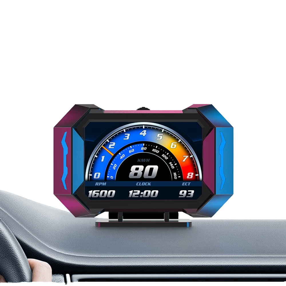 

High Quality P25 Head-Up Display Car HUD Diagnostic Tool OBD2+GPS+Slope Digital Speedometer Multi-Function HUD