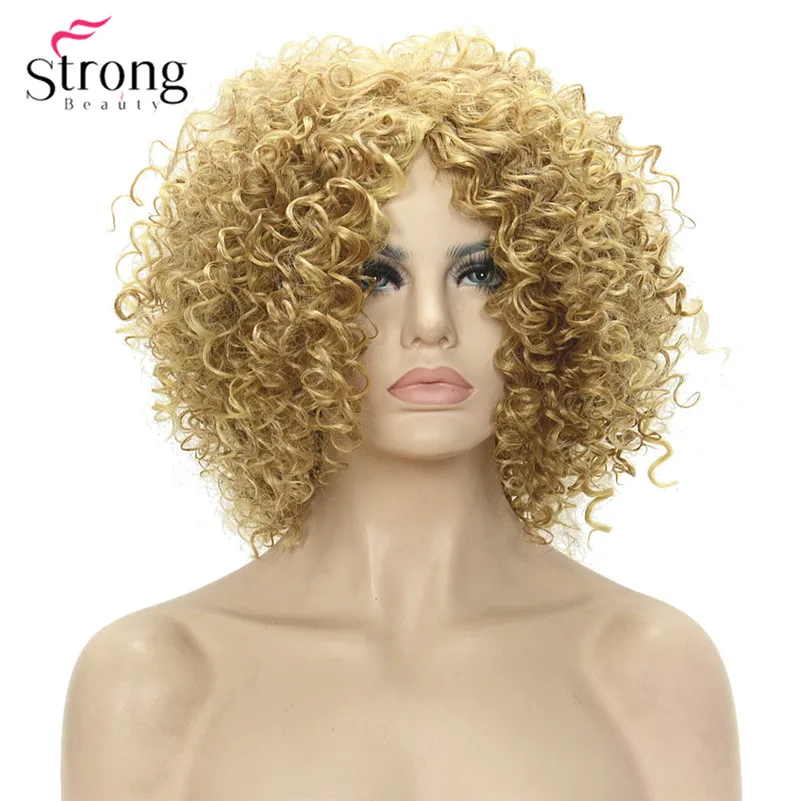StrongBeauty Synthetic Afro Kinky Curly Wig Golden Heat Resistant Hair Wigs for Women COLOUR CHOICES
