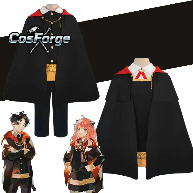 

Spy x Family Anya Damian Cosplay Costume - Kawaii Black Dress Party Clothes Wig Halloween Women Set