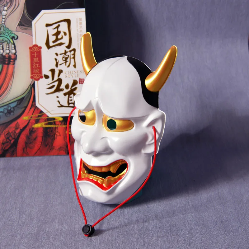 สไตล์หน้าสยองขวัญ, หน้ากาก Prajna ญี่ปุ่น, ใบหน้าผีที่น่ากลัว, ตกแต่งบ้านผีสิงสยองขวัญฮาโลวีน, หน้ากากเรซินสําหรับผู้ใหญ่ทุกเพศ