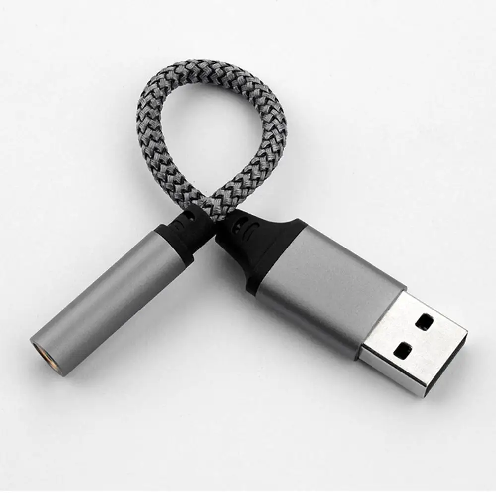 USB to 3.5mm Audio Jack Adapter USB to 3.5mm Headset/Microphone USB to 3.5 Jack Adapter External Stereo Sound Card 15CM