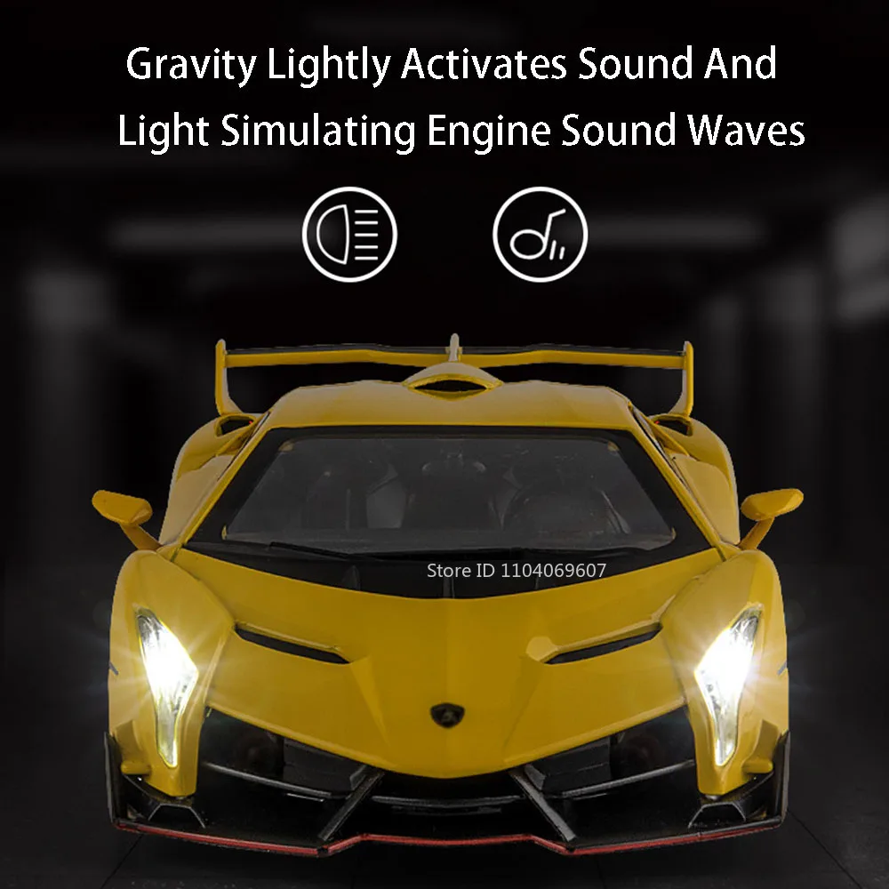 1:22 LP780 VENOM ミニチュア スーパーカー おもちゃ モデル 合金 ダイキャスト サウンド ライト ドア開閉 プルバック コレクション スポーツカー 子供向けギフト