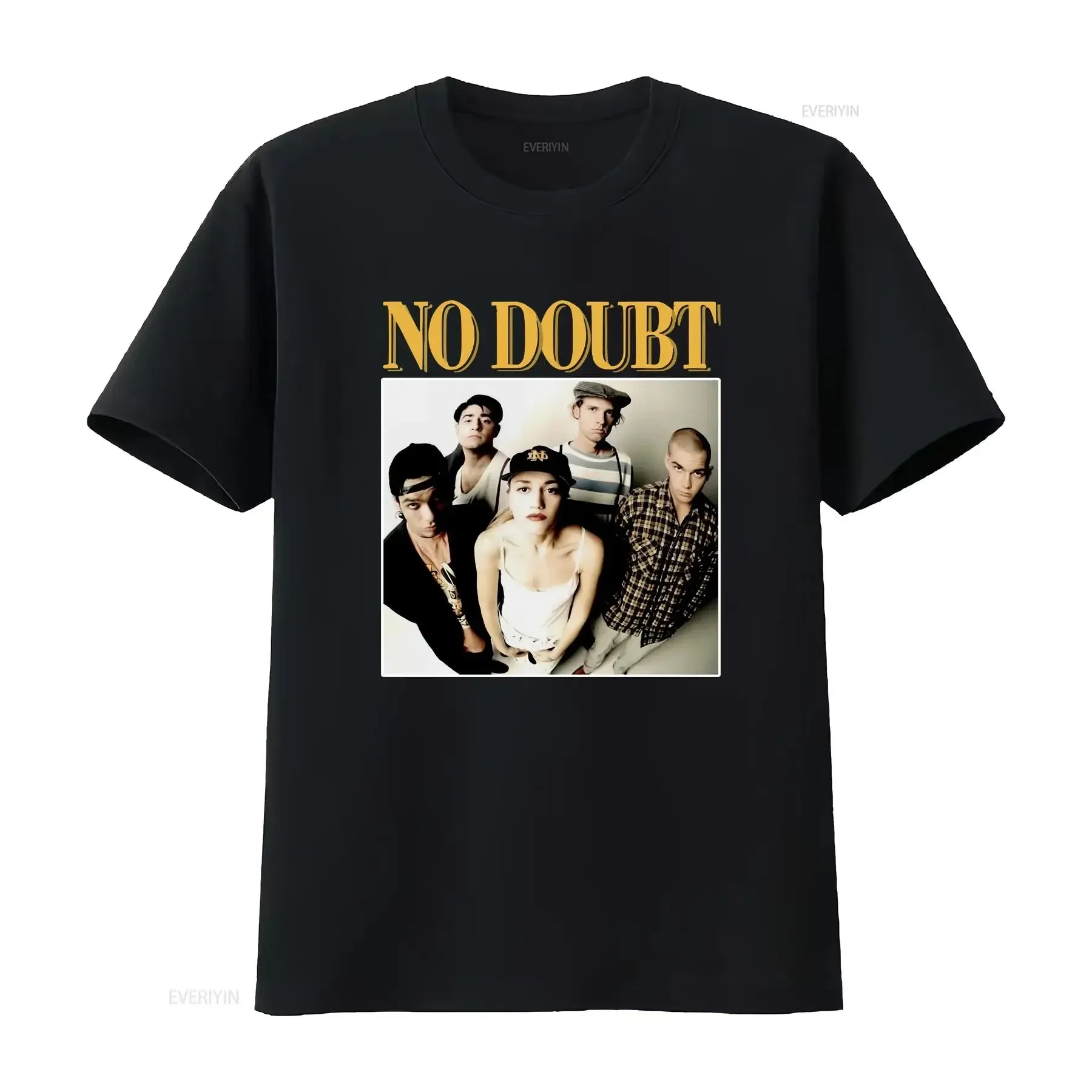 

ГОРЯЧАЯ футболка No Doubt, черная хлопковая винтажная стираная модная стильная уличная одежда, повседневная, удобная, универсальная, растянутая