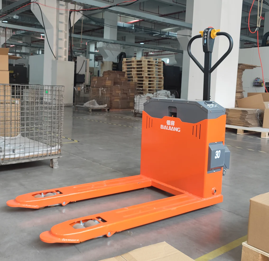 BAIJIANG all-electric 3.0 ton model 550 pallet jack lift with Lead-acid battery electric Off-road forklift truck