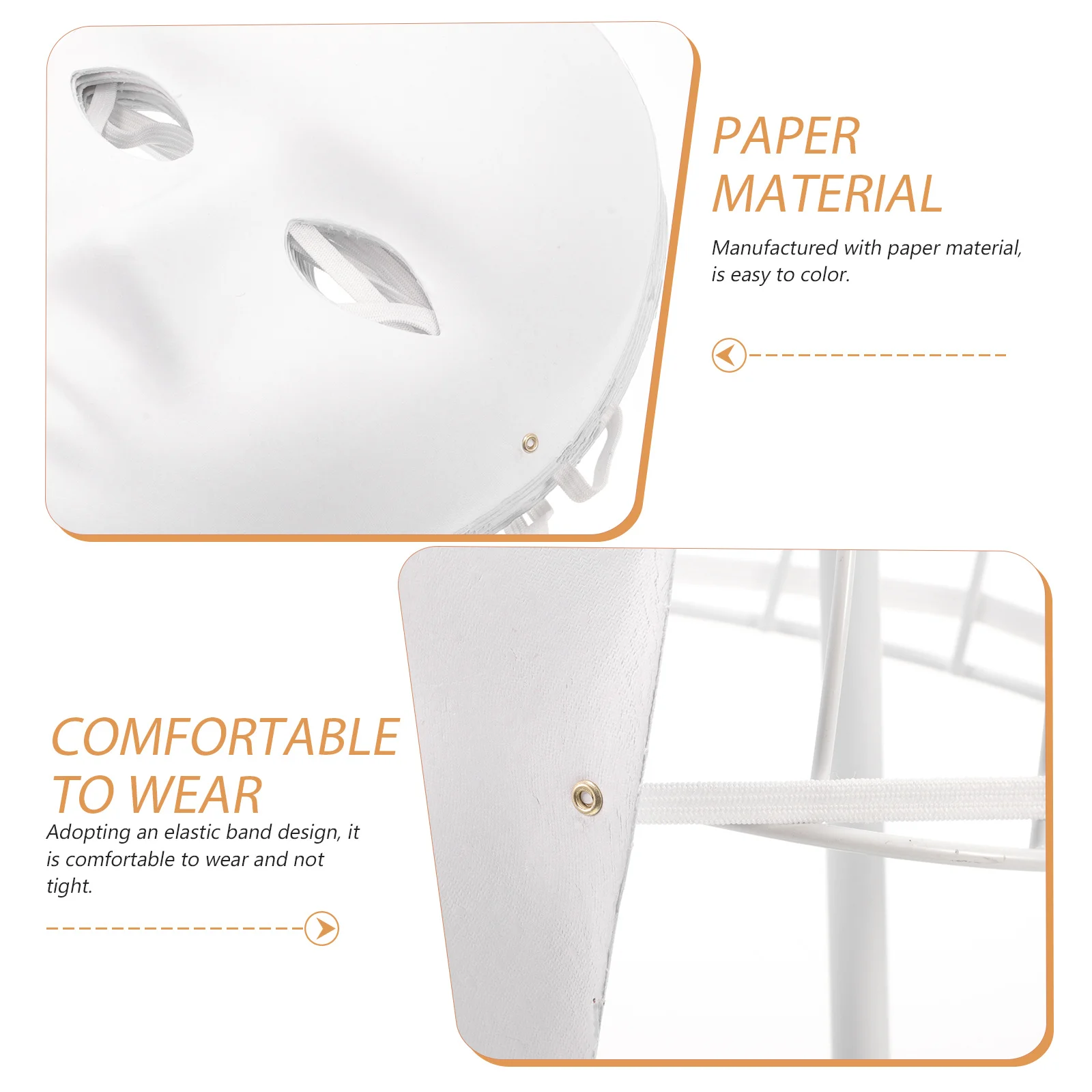 

10Pcs Paper Masks Blank DIY Masquerade Cosplay Masks for Parties Halloween Painting Mask Base Prop Unpainted Mask