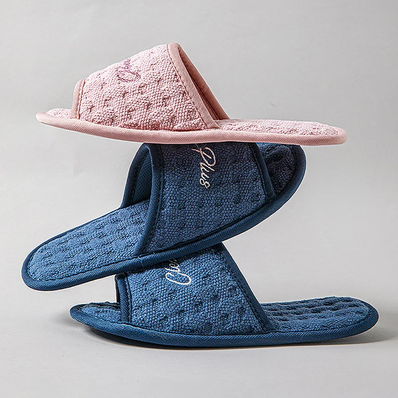 Cotton Home Slippers Women Silent Designer Open Toe Slides Couple House Soft Lightweight Indoor Summer Elegant Shoes Ladies New image 4