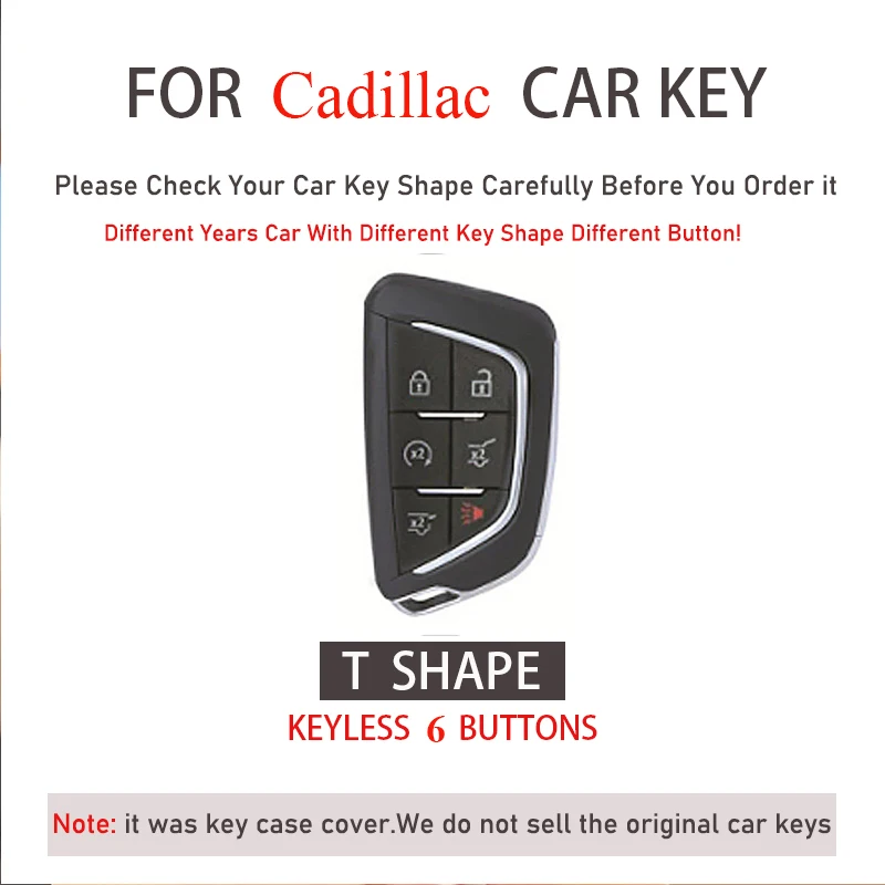 6 Button TPU Car Remote Key Case Cover For 2021 2022 Cadillac Escalade CT5 CT6 CTS XT6 Protector Key Shell Fob Accessories