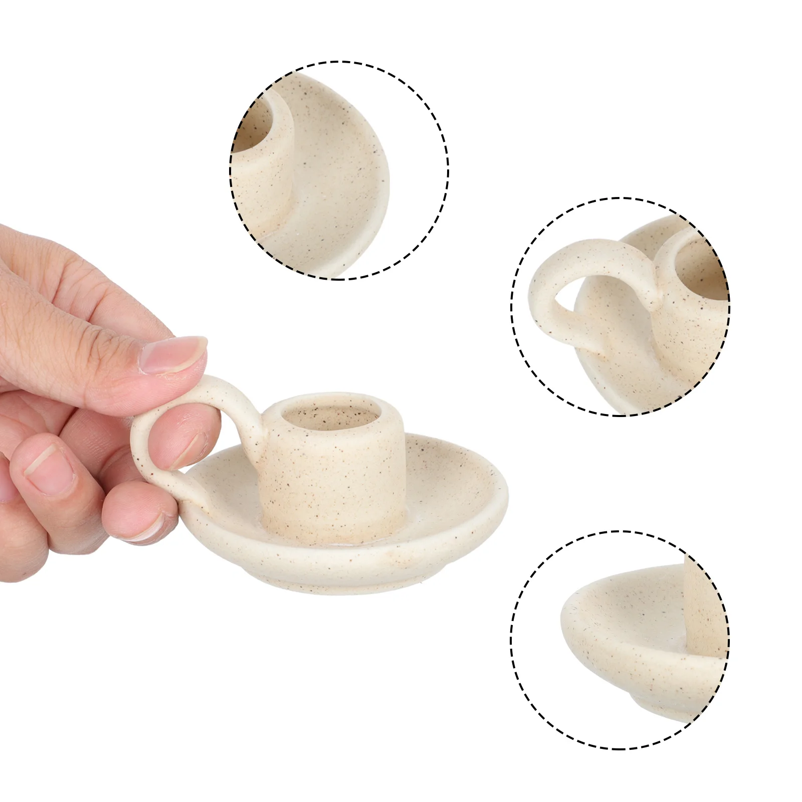 

2 Pcs Nordic Style Holder Minimalist Ceramic Taper Holders for Candles Exquisite Cabilock Candlestick Charming