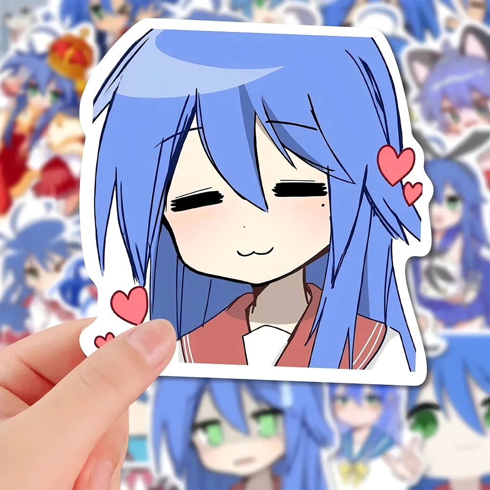 10/30/50pcs Cute Lucky Star Cartoon Stickers Kawaii Anime Girl Izumi Konata Decals Water Bottle Phone Notebook Kids Sticker Toy