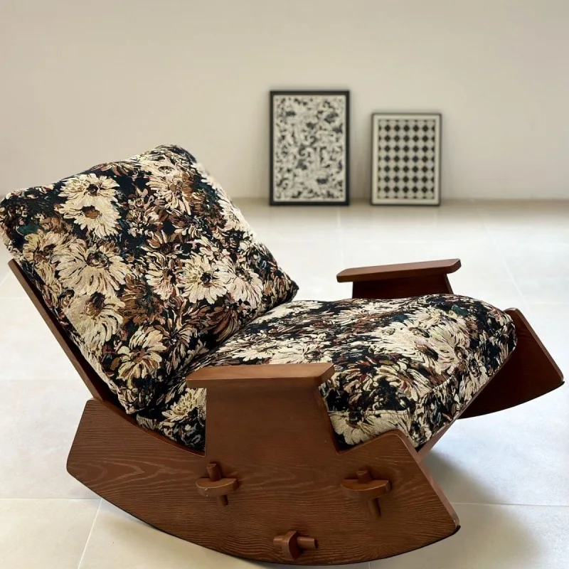 Rocking chair, full tenon and mortise process, lazy leisure antique living room rocking chair sofa