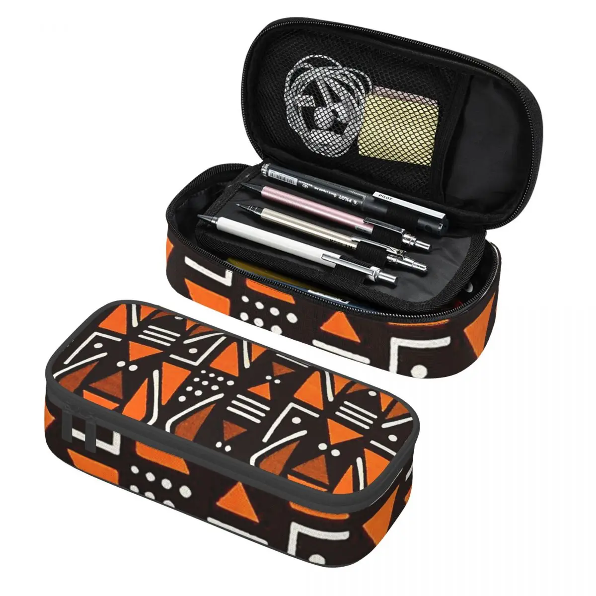 

African Bogolan Africa Ethnic Tribal Art Pencil Cases Pen Holder Storage Stationery Supplies Large Capacity Pen Box Pencil Bag