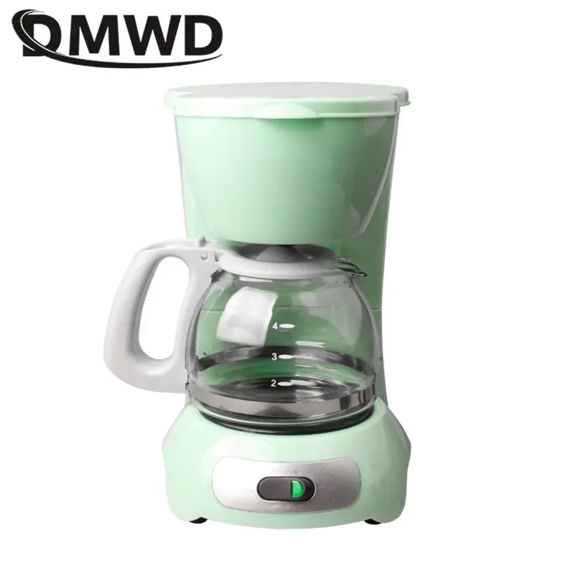 DMWD 600ML Mini American Coffee Machine Automatic Drip Coffee Maker 4 Cups Coffee Maker with gladd jug for Home And Office 220V