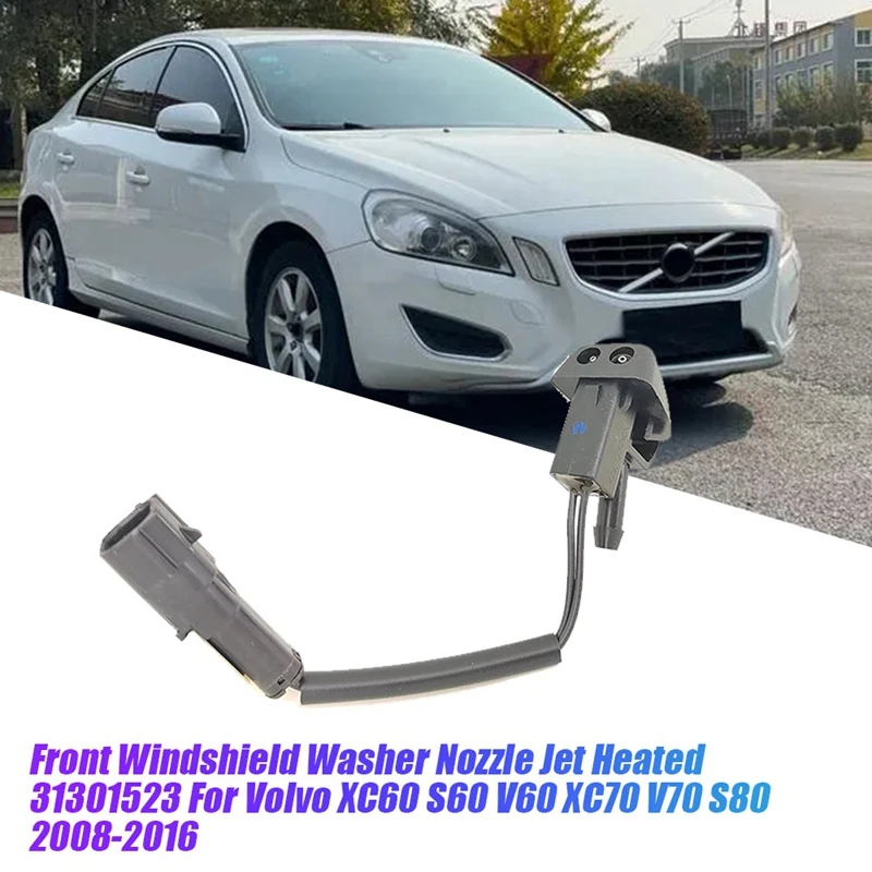 Front Windshield Windscreen Washer Nozzle Jet Heated For Volvo XC60 S60 V60 XC70 V70 S80 2008-2016