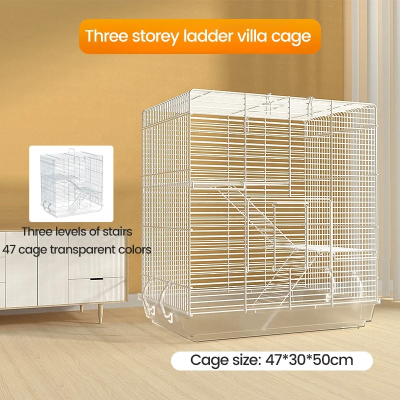 Simple Extra Large Hamster Cage 3 Floors 50cm Height 47cm Length Guinea Pig Hamster Cage